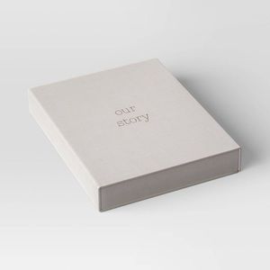 10" X 12" Photo Album Box "Our Story" Gray - Threshold